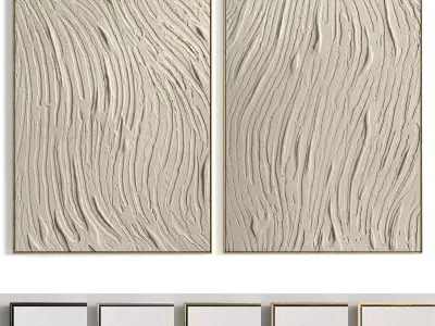 Plaster Two Photo Frame 252 Low-poly 3D model