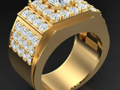 Luxury Men Rings Designs 4MR077 3D print model