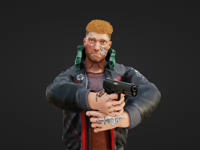 Ghost Thief Game Character Asset Low-poly 3D model