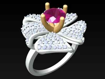 Flower Rings - Womens Ring - N119413 3D print model