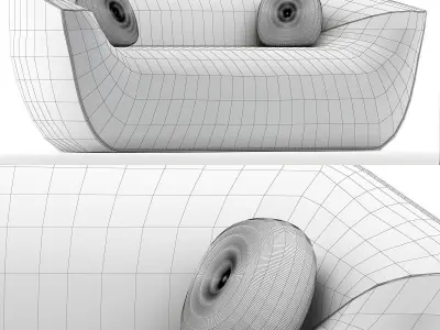 Nautil Sofa by Cedric Ragot for Roche Bobois 3d model Low-poly 3D model