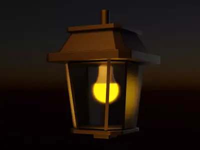 Street lamp Low-poly 3D model