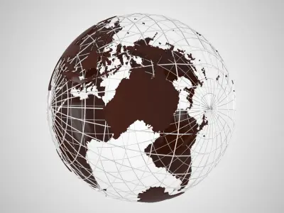 Globe News Skeleton Chocolate Brown 3D model