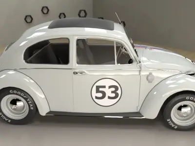 Volkswagen beetle herbie 1963 3D model