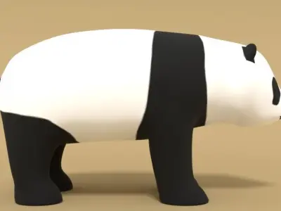 Cartoon Panda Bear 3D model purchase