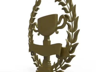 Wreath and trophy cup 3D print model