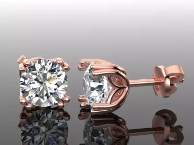 Women Diamond Earrings 3D print model