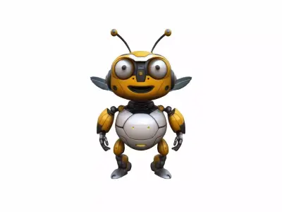  3d Model Metallic Robotic Bee 3D model