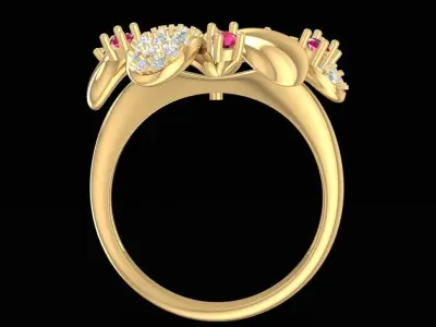 Luxury Multi Petal Gemstone Flower Ring for Women  2161 3D print model