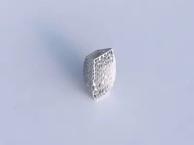 Vase bent rectangle with organic lattice and twisted thickness 3D print model