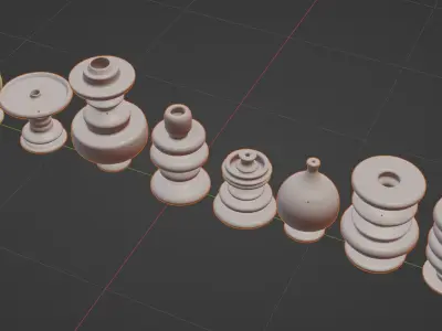 Set of decorative pot base mesh 3D print model