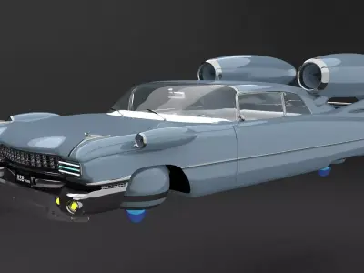 flying classiccar 3D model