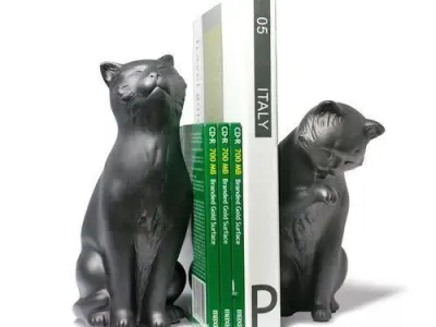Black Mears Non-skid Bookends 3D model