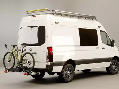 Mercedes Sprinter 4x4 Camper with Bicycle  3D model