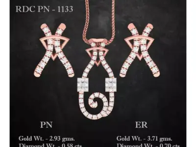 Pendant Earrings combo - 1133 3D print model
