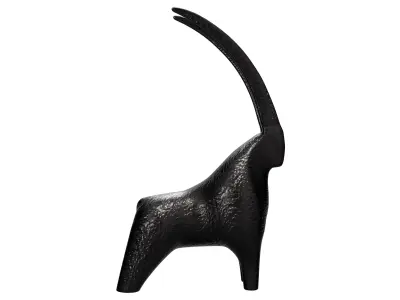 Black Metal Decorative Gazelle Low-poly 3D model