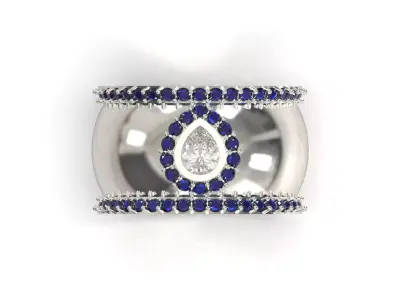 Woman jewelry printable eternity cad ring model rr0066 3D print model