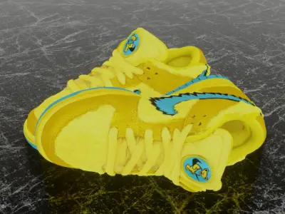 GD X NIKE AIR JORDAN SB DUNK LOW PRO OPTI YELLOW 3D SHOES Low-poly 3D model