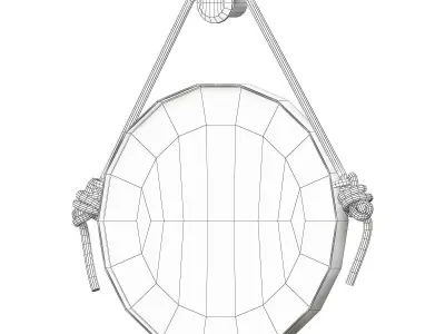 DIY Rope Mirror Restoration Hardware low poly 3d model Low-poly 3D model