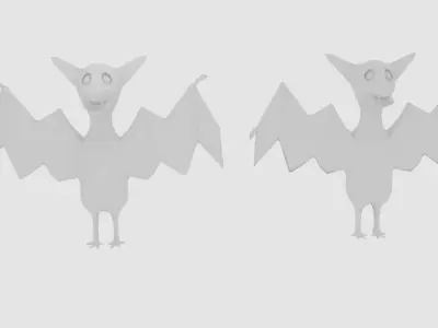  Cartoon Bat  Low-poly 3D model