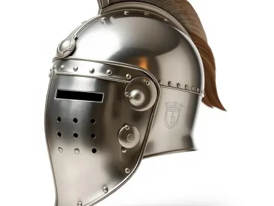 Medieval Knight Helmet Model Pack with PBR Textures Low-poly 3D model