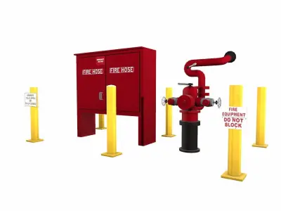 Fire Hose Low-poly 3D model