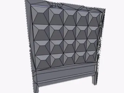 Old concrete wall Low-poly 3D model