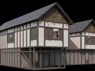 Medieval Village Pack  - 5 Assets - 4K Textures Game Ready Low-poly 3D model