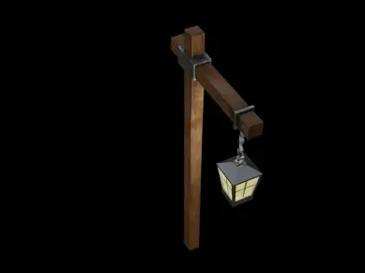 low-poly lamp with 2k PBR materials Free low-poly 3D model