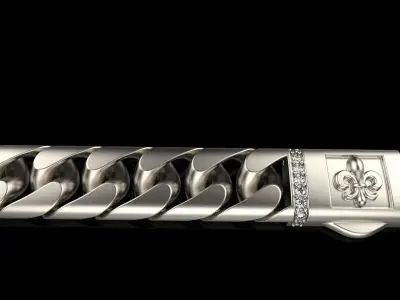Cuban chain bracelet size 17 model 649 3D print model