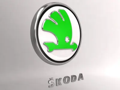 Skoda car logo keychain  3d model type 2 3D model