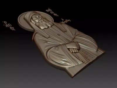Orthodox icon of Saint Paisios 3D model