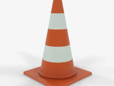 Traffic Cone High and Low Poly Gameready for Engines Low-poly 3D model