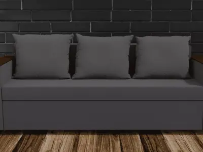 Boston sofa gray 3D model