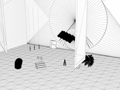 modern scene  Free low-poly 3D model