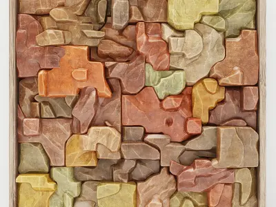 Stone splinter rock panel frame n1 3D model