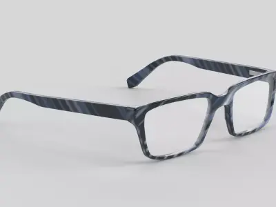 Wide Eyewear Glasses Low-poly 3D model