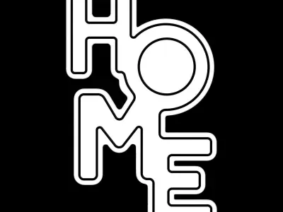 Home Neon Sign 3D model