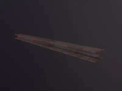 Iron Beam construction 3D Model Low-poly 3D model