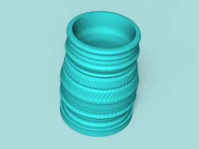 Vase 09 with Plate - Simple Plant Pot - Home Decor 3D print model