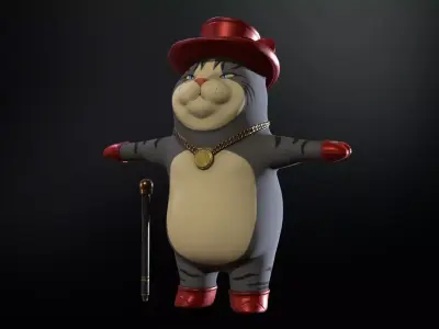 CatGel Low-poly 3D model