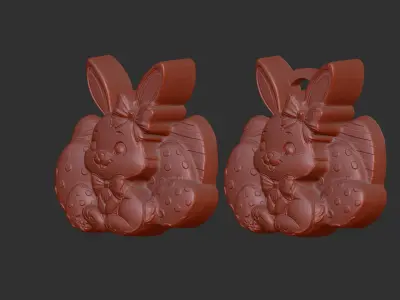 easter bunny eggs decor  3D print model