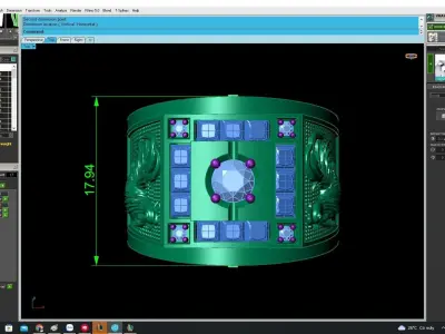 Luxury Square Cluster Diamond Ring for Men 4489 3D print model