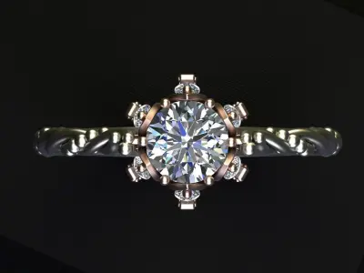 Luxury Solitaire Engagement Ring Jewelry 3D print model