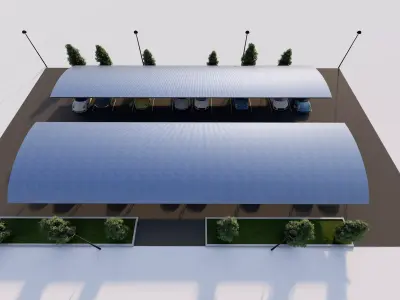 Roof Parking-Parking Lot  3D model purchase