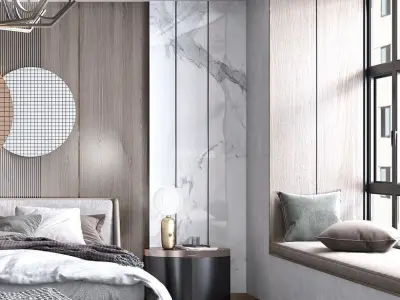 Modern luxury bedroom41 3D model