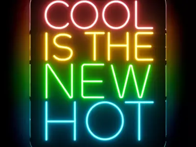 Cool Is The New Hot Neon Sign 3D model