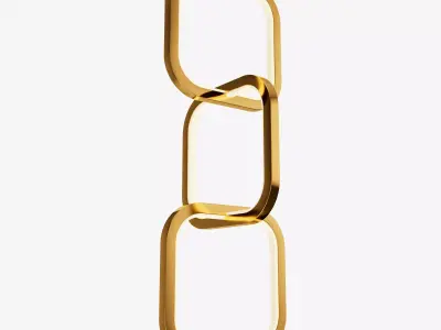 Modern Linked Ring Pendant Light 3D model