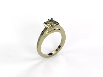 Kolco gold engagement ring with stone Free 3D print model