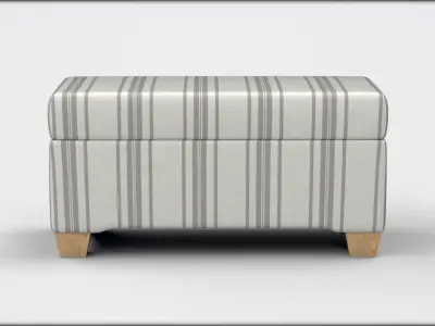 Pembroke storage bench stripe neutral Low-poly 3D model